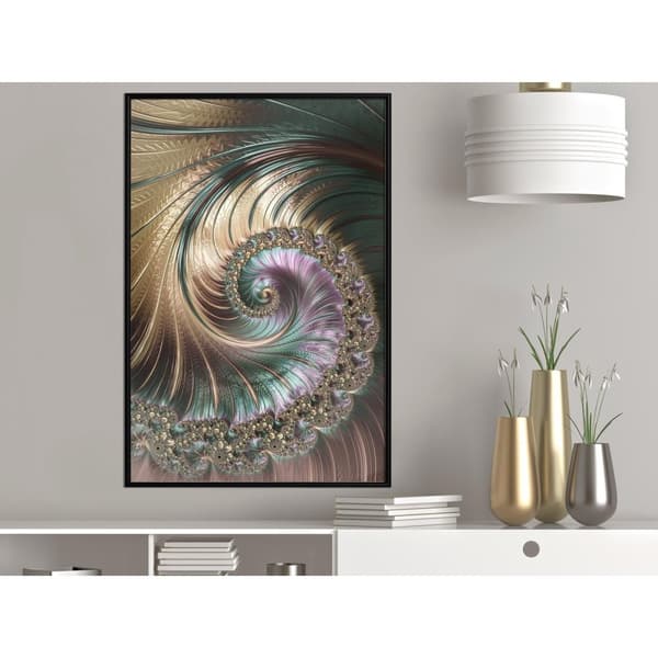 Inramad Poster / Tavla - Iridescent Spiral