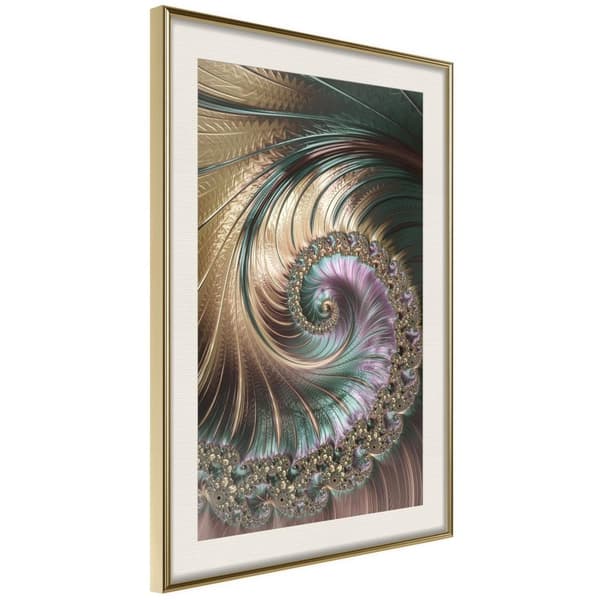 Inramad Poster / Tavla - Iridescent Spiral