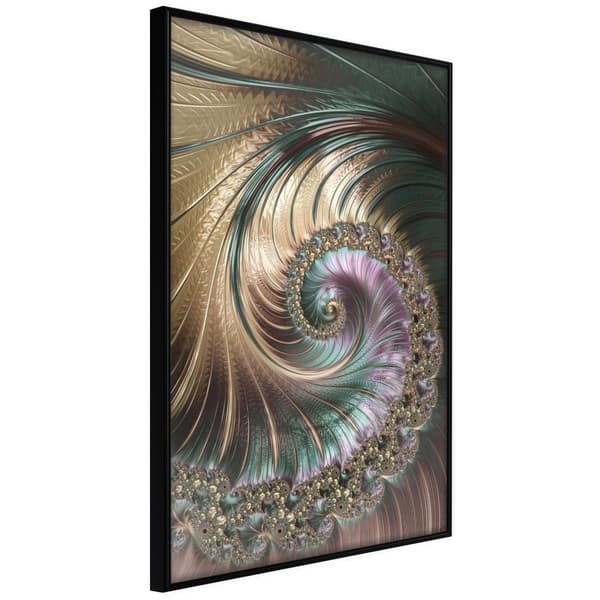 Inramad Poster / Tavla - Iridescent Spiral
