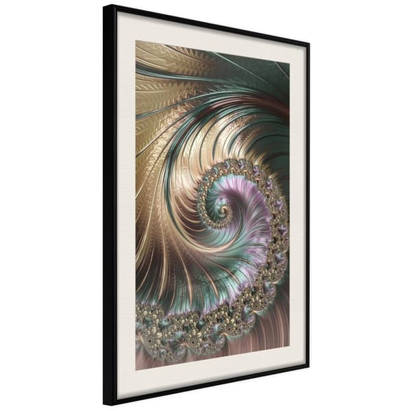 Inramad Poster / Tavla - Iridescent Spiral
