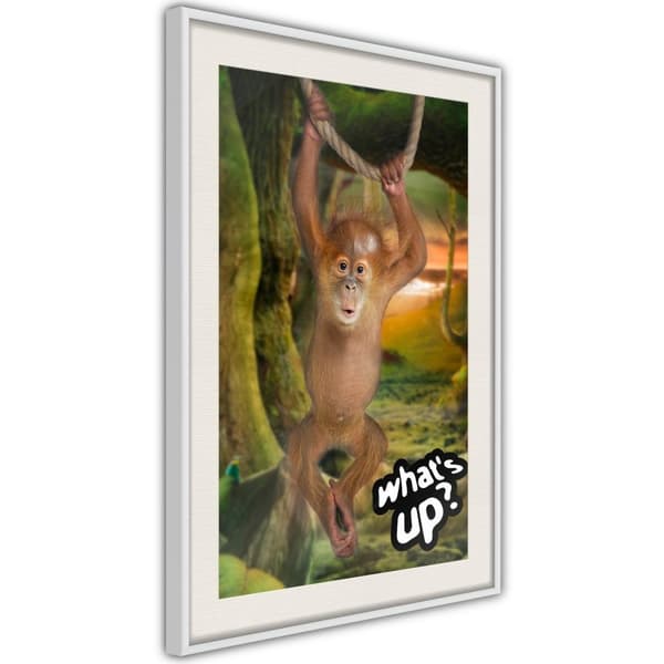 Inramad Poster / Tavla - Life in the Jungle Vit ram med passepartout 30x45