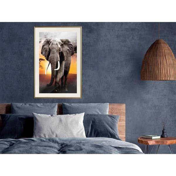 Inramad Poster / Tavla - Majestic Elephant