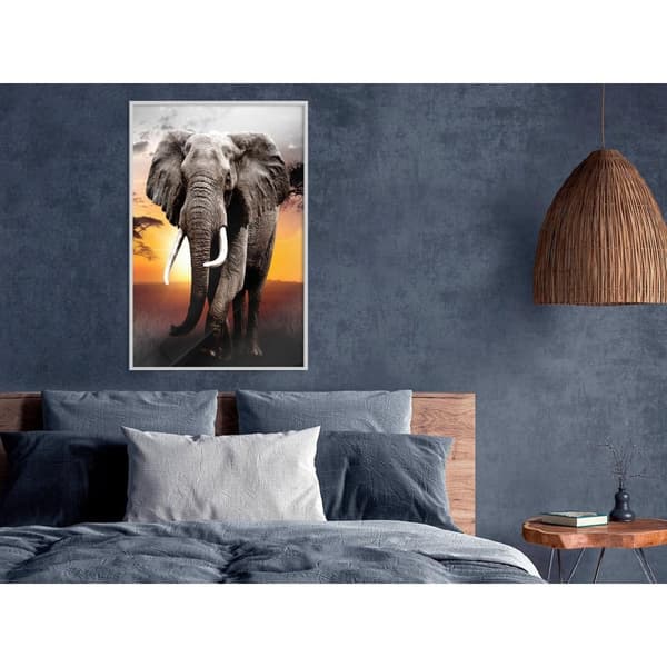 Inramad Poster / Tavla - Majestic Elephant