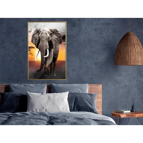 Inramad Poster / Tavla - Majestic Elephant