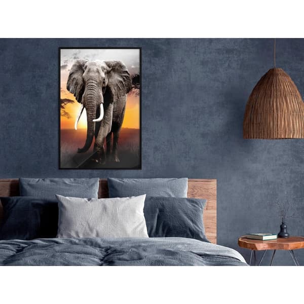 Inramad Poster / Tavla - Majestic Elephant