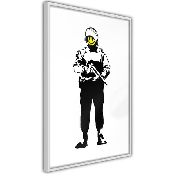 Inramad Poster / Tavla - Banksy: Smiling Copper