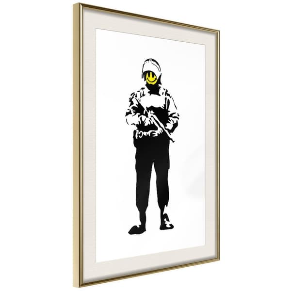 Inramad Poster / Tavla - Banksy: Smiling Copper