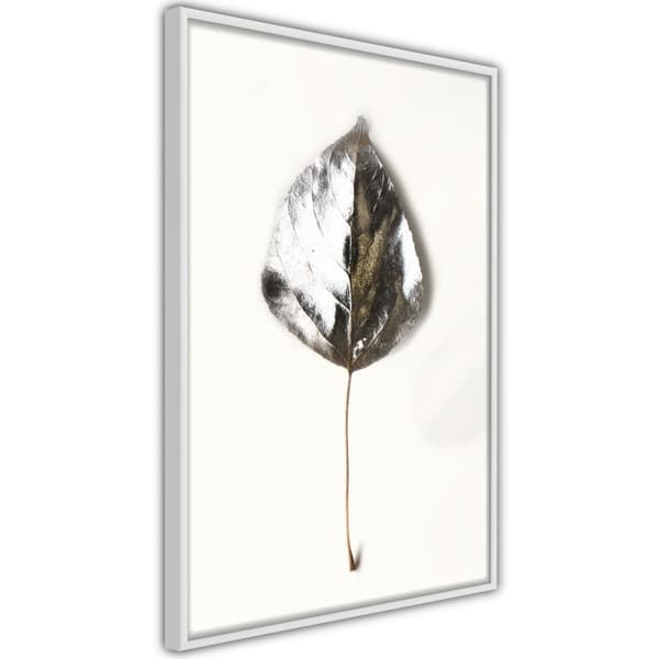 Inramad Poster / Tavla - Silvery Leaf Vit ram 40x60