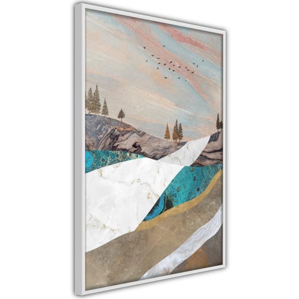 Inramad Poster / Tavla - Painted Landscape Vit ram 20x30