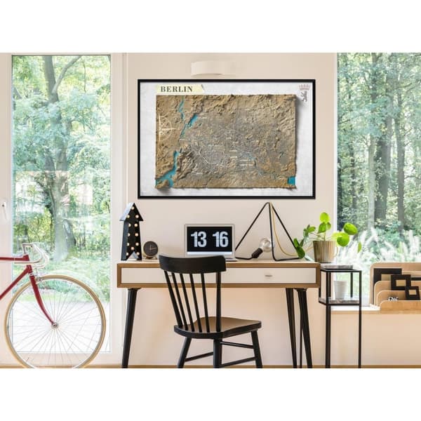 Inramad Poster / Tavla - Raised Relief Map: Berlin