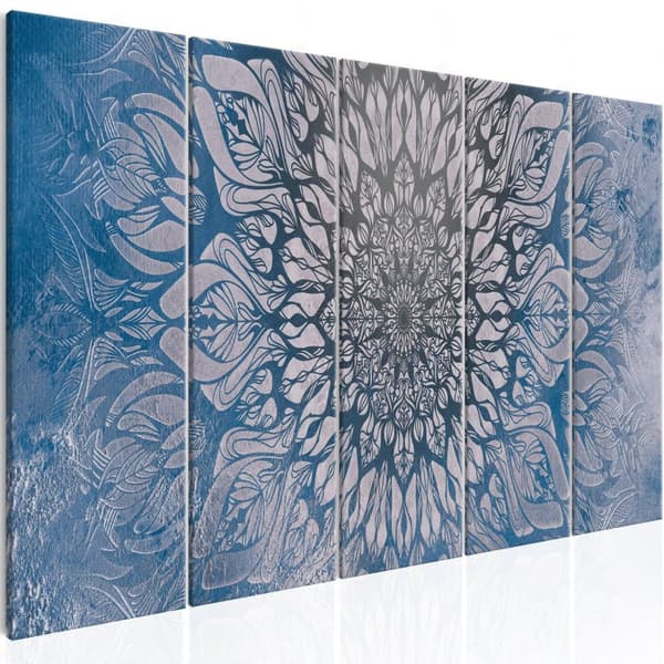 Canvas Tavla - Hypnosis (5 delar) Blue Narrow 225x90