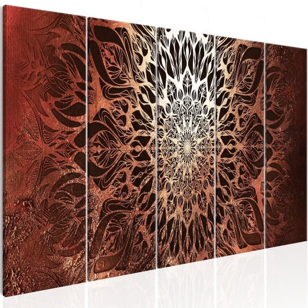 Canvas Tavla - Hypnosis (5 delar) Orange Narrow 200x80