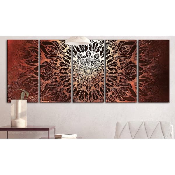 Canvas Tavla - Hypnosis (5 delar) Orange Narrow