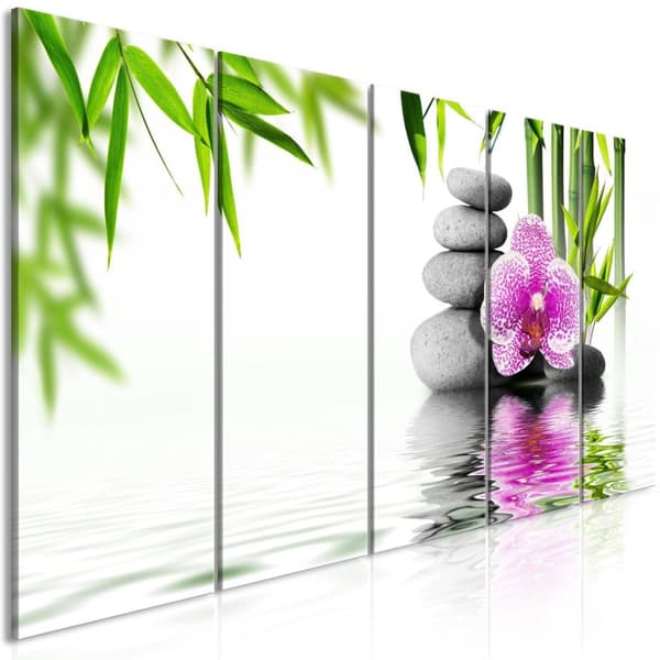 Canvas Tavla - Water Garden (5 delar) Narrow 200x80