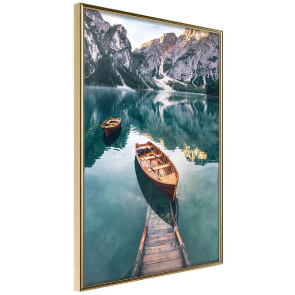 Inramad Poster / Tavla - Lake in a Mountain Valley