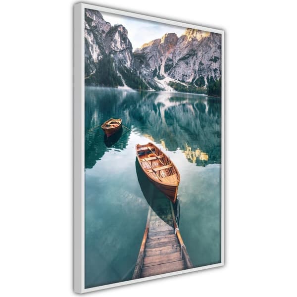 Inramad Poster / Tavla - Lake in a Mountain Valley