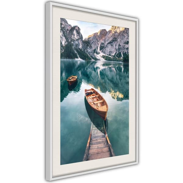 Inramad Poster / Tavla - Lake in a Mountain Valley