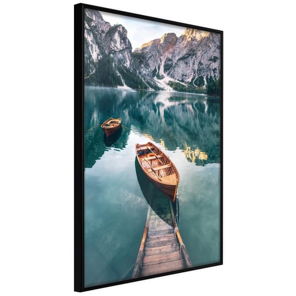 Inramad Poster / Tavla - Lake in a Mountain Valley