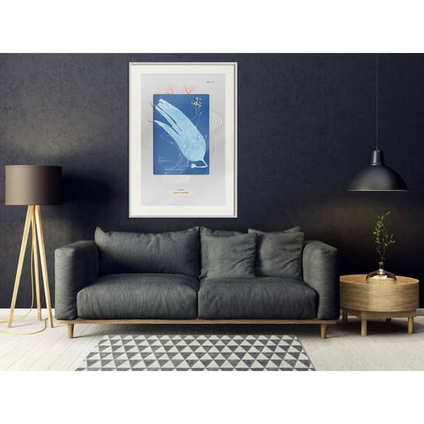 Inramad Poster / Tavla - Alga Cyanotype