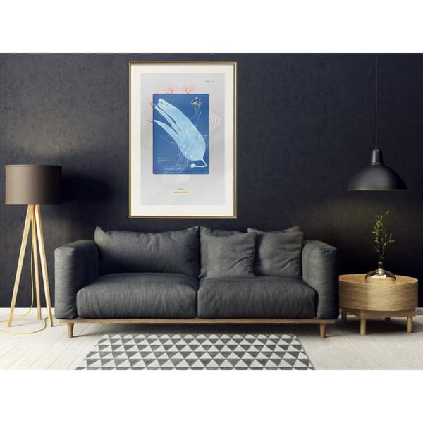 Inramad Poster / Tavla - Alga Cyanotype