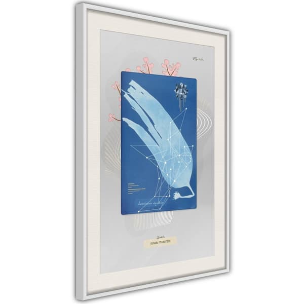 Inramad Poster / Tavla - Alga Cyanotype