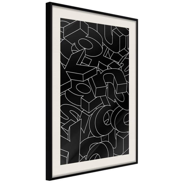 Inramad Poster / Tavla - Scattered Letters