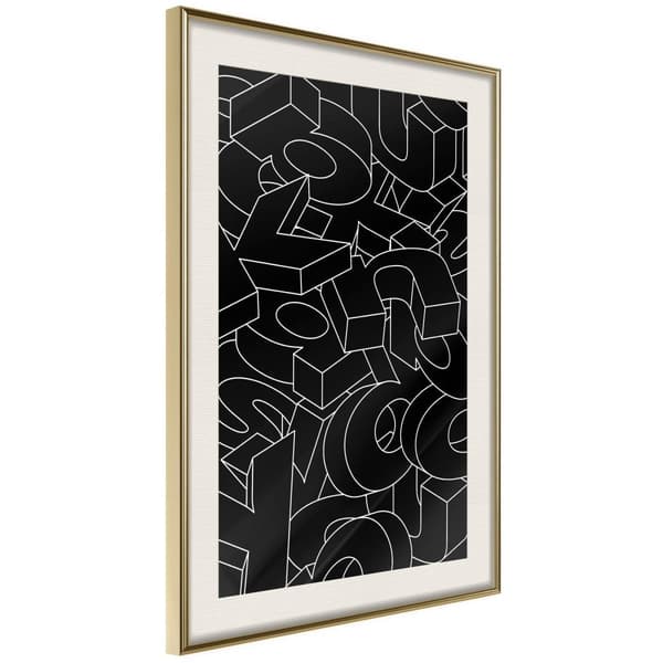 Inramad Poster / Tavla - Scattered Letters