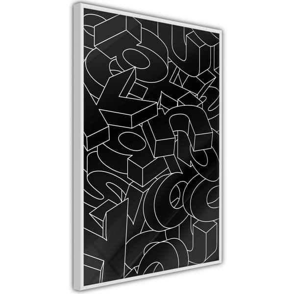 Inramad Poster / Tavla - Scattered Letters Vit ram 20x30