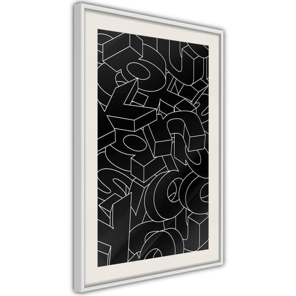 Inramad Poster / Tavla - Scattered Letters