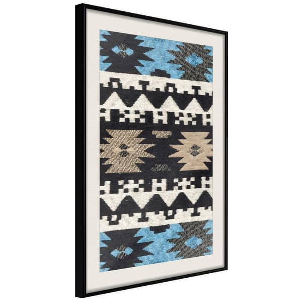 Inramad Poster / Tavla - Tribal Patterns Svart ram med passepartout 20x30