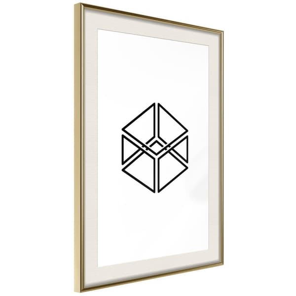 Inramad Poster / Tavla - Count the Squares Guldram med passepartout 40x60