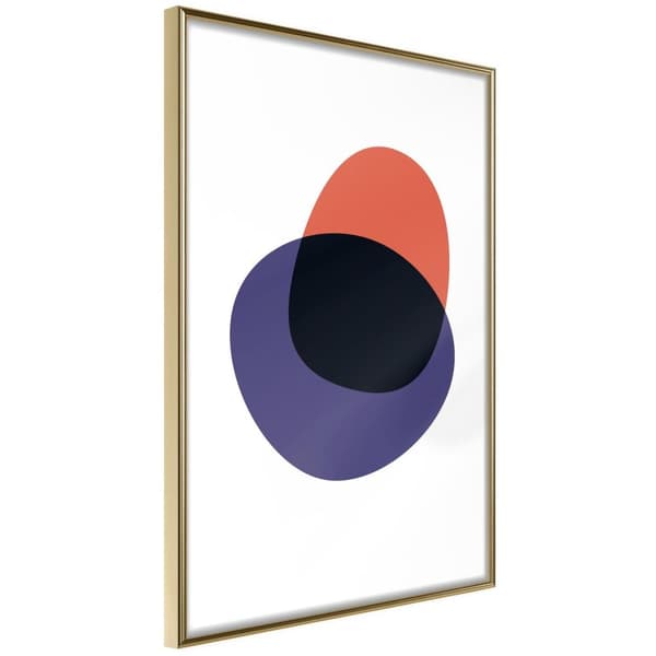 Inramad Poster / Tavla - White, Orange, Violet and Black