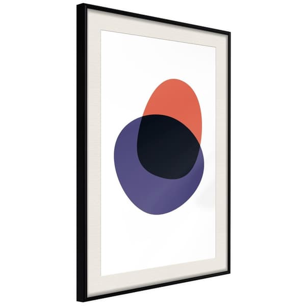 Inramad Poster / Tavla - White, Orange, Violet and Black