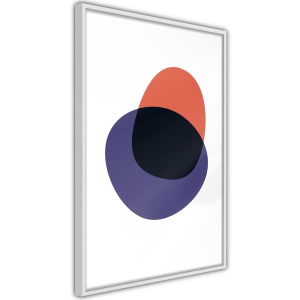 Inramad Poster / Tavla - White, Orange, Violet and Black