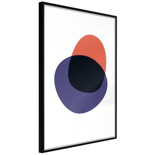 Inramad Poster / Tavla - White, Orange, Violet and Black