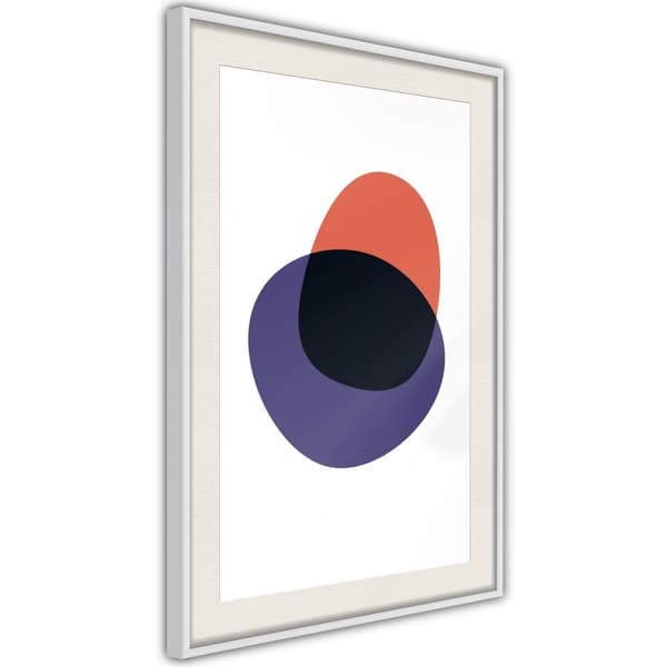 Inramad Poster / Tavla - White, Orange, Violet and Black