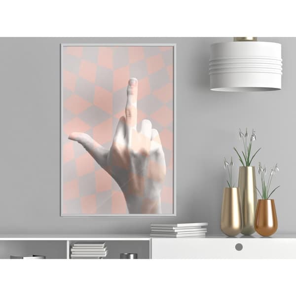 Inramad Poster / Tavla - Middle Finger