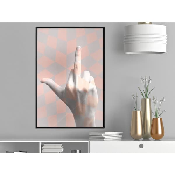 Inramad Poster / Tavla - Middle Finger
