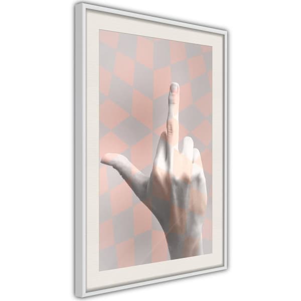 Inramad Poster / Tavla - Middle Finger