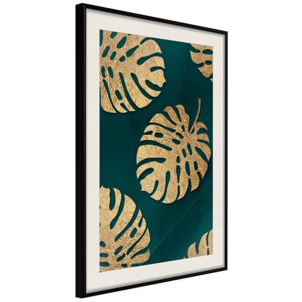 Inramad Poster / Tavla - Gilded Monstera Leaves