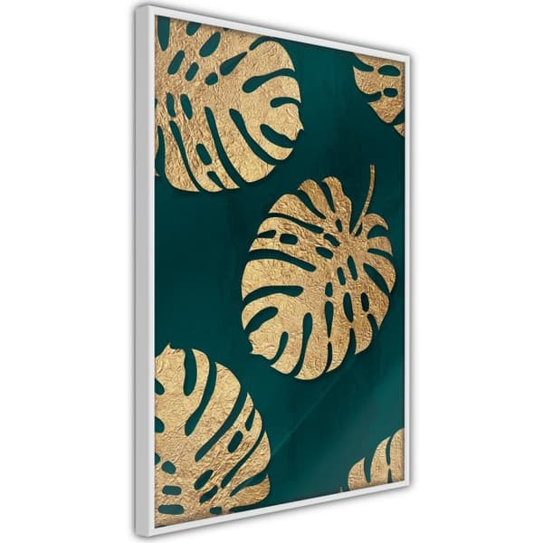 Inramad Poster / Tavla - Gilded Monstera Leaves