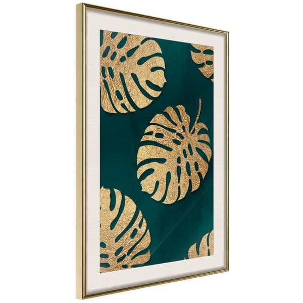 Inramad Poster / Tavla - Gilded Monstera Leaves