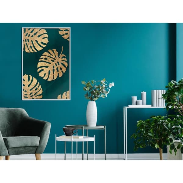 Inramad Poster / Tavla - Gilded Monstera Leaves