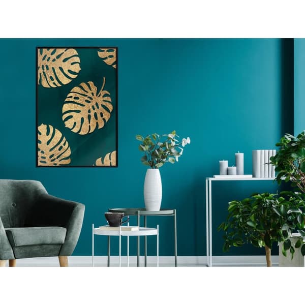 Inramad Poster / Tavla - Gilded Monstera Leaves
