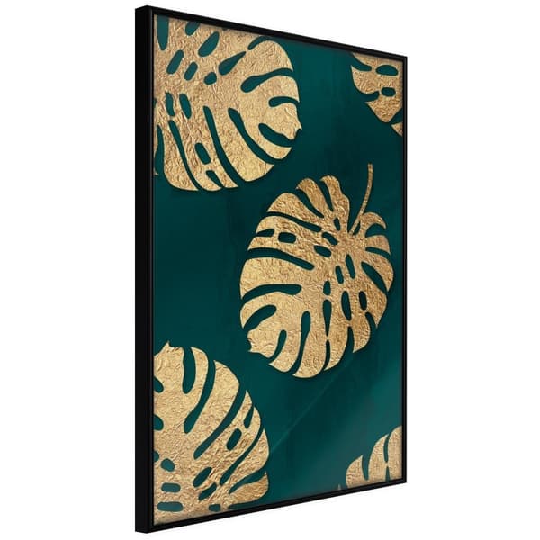 Inramad Poster / Tavla - Gilded Monstera Leaves