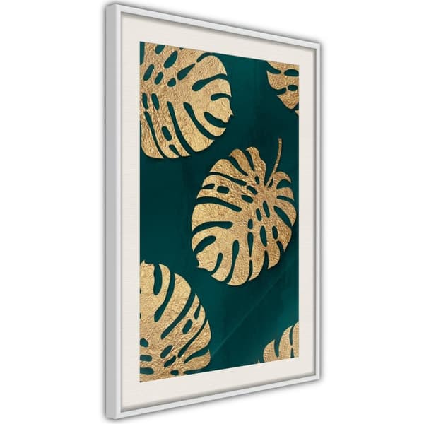 Inramad Poster / Tavla - Gilded Monstera Leaves