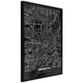 Miniatyrbild 1 av 11: Inramad Poster / Tavla - City Map: Munich (Dark)