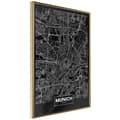 Miniatyrbild 1 av 11: Inramad Poster / Tavla - City Map: Munich (Dark)