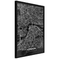 Miniatyrbild 1 av 11: Inramad Poster / Tavla - City Map: London (Dark)