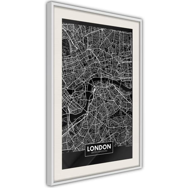 Inramad Poster / Tavla - City Map: London (Dark)